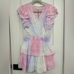 LoveShackFancy Gwen dress in multi tie dye size small